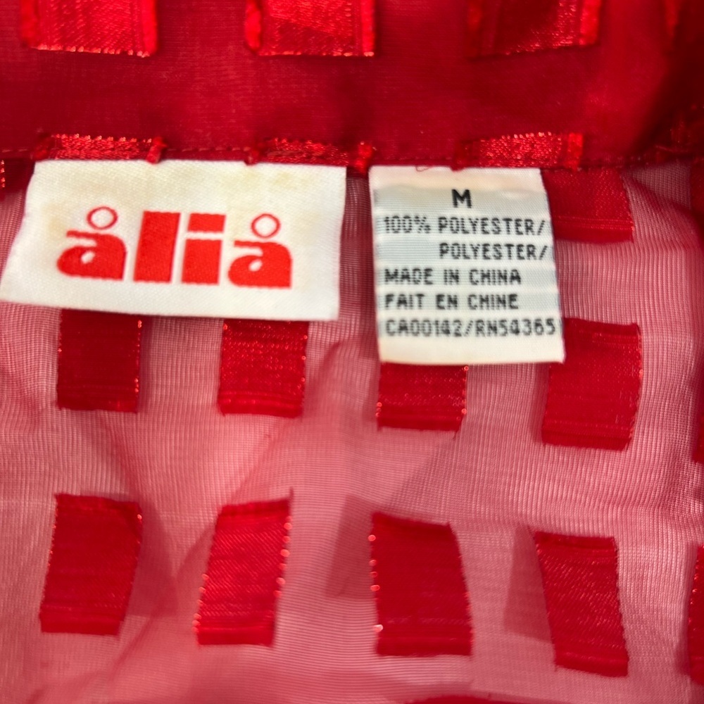 Alia Red Sheer Blouse - Picture 3 of 11